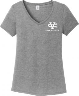 District Women’s Perfect Tri  V-Neck Tee, AMSE, Grey Frost